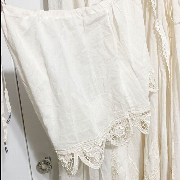 Free People Embroidered Lace Dress & Shorts Set In Ivory Size S - Picture 7 of 9
